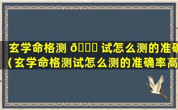 玄学命格测 🐝 试怎么测的准确（玄学命格测试怎么测的准确率高）